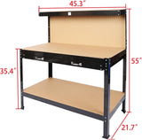 Heavy-Duty 55" Steel Workbench with Drawer & Pegboard - Versatile Tool Organizer, 300 lbs Capacity, Ideal for Workshops, Garages & Home Projects HEIGHYOXP