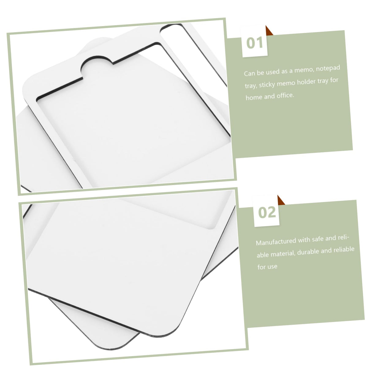 ORFOFE Sublimation Note Pad Sublimation Blanks Memo Pads Sticker Holder Sticky Memo Note Tray Sticky Memo Note Holder Note Pads Memo Sticker Holder Memorandum Decorate Wooden ORFOFE