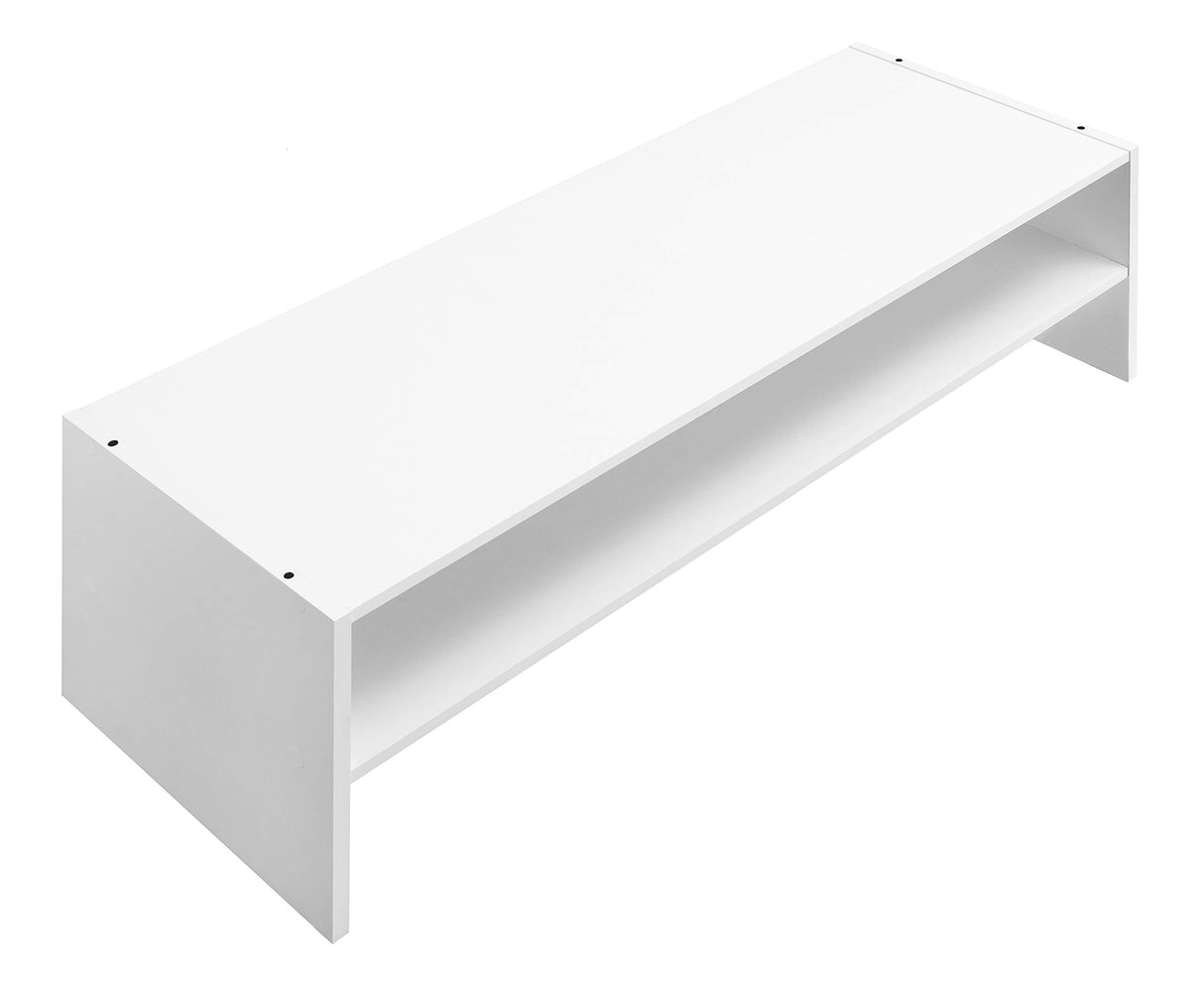 Whitmor Stackable 31" Extra Wide 2-Shelf Storage Organizer, White Whitmor