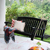 Bonn Mahogany Wood Black Porch Swing Cambridge Casual