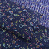 1500 Supreme Kids Bed Sheet Collection - Fun Colorful and Comfortable Boys and Girls Toddler Sheet Sets - Deep Pocket Wrinkle Free Soft and Cozy Bedding - Twin XL, Neon Spaceships Sweet Home Collection