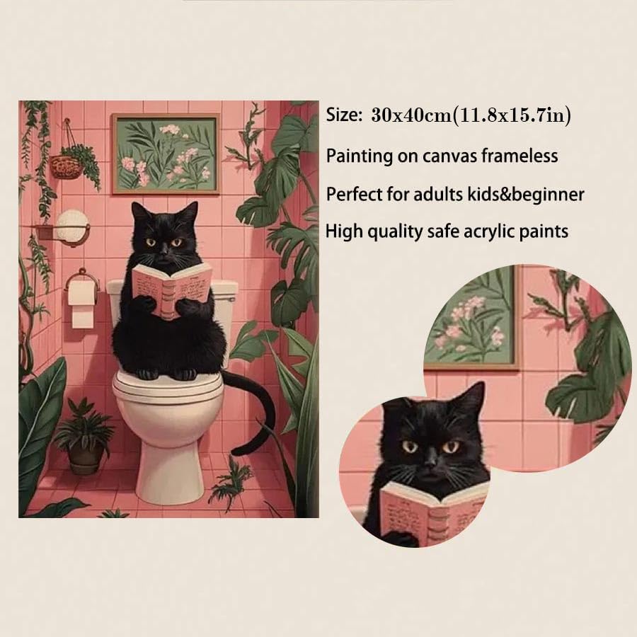 Animals Paint by Numbers Kit for Adults,Cat Cow Tiger Flamingo Giraffe Raccoon Adults' Paint-by-Number Kits for Beginner Acrylic On Canvas DIY Oil Painting Kit for Gift Home Wall Decor 12x16 Inch Ammklfh