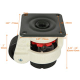 Acrux7 Retractable Leveling Casters Set of 4 Heavy Duty GD-60F, Workbench Caster with Rubber Leveling Feet, 360 Degree Swivel Industrial Plate Caster Wheel for Machine, Equipment Acrux7