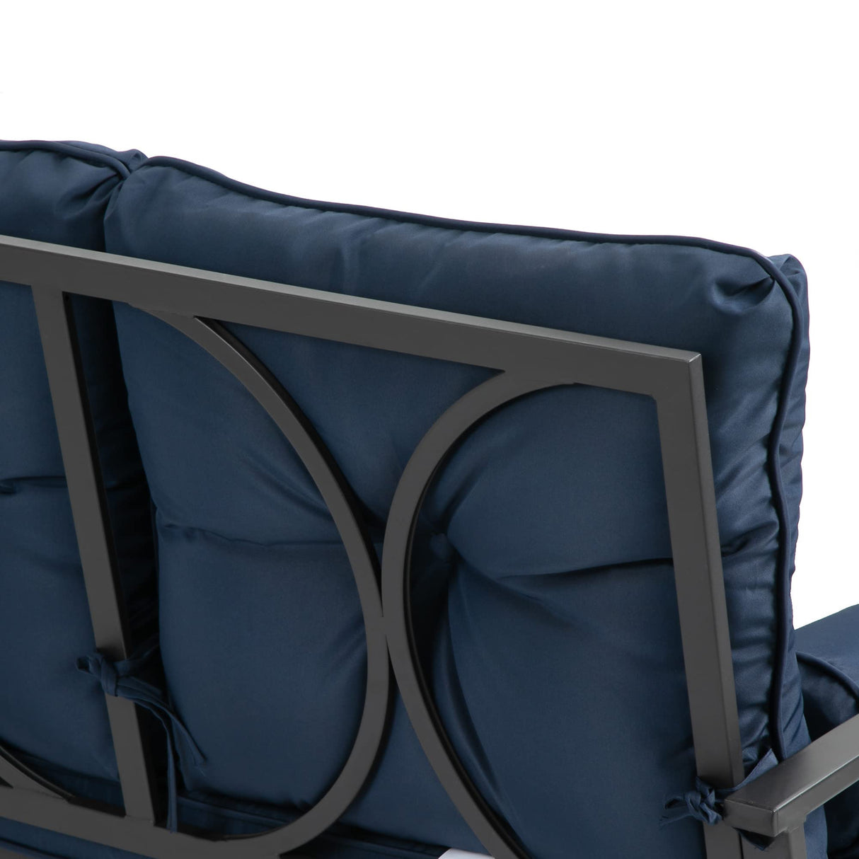 Outsunny Swing Glider Rocking Chair, Double Patio Bench, 2 Person Loveseat with Steel Frame, Cushions, Pillow Armrests, Blue Outsunny