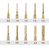 10pcs 0.8-3mm Titanium Coated Engraving Milling Cutter Carbide Bits, 1/8'' Shank for Dremel Rotary Tools by YEEZUGO YEEZUGO