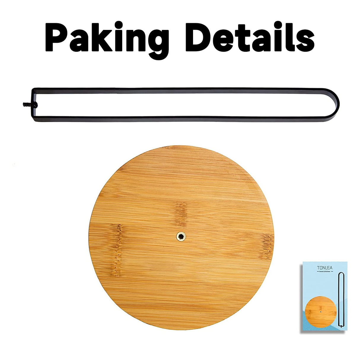 TONLEA Wood Paper Towel Holder, Countertop-Paper-Towel-Holders, Kitchen Towel Holder FreeStanding with Non-Slip Wooden Base TONLEA