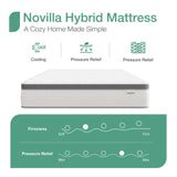 Novilla King Mattress 14 Inch, Hybrid Mattress in a Box with Individual Pocket Spring for Motion Isolation, Supportive & Pressure Relief, CertiPUR-US Novilla