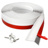 HOMWMPA Garage Door Seal Top and Sides Seal Strip, 34FT Rubber Weather Stripping Replacement, Weatherproofing Garage Door Seals with Adhesive Backed, White HOMWMPA
