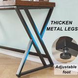 FurniChoi Real Wood Computer Desk, Modern Natural Wood Home Office Desk, Rustic Solid Wood Work Study Writing Desk, Farmhouse Workstation PC Gaming Executive Table for Bedroom, Brown, 47 inch FurniChoi