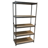 Juggernaut Storage Indoor Outdoor 72 Inch 5 Tier Steel Utility Shelving Unit with Adjustable Shelves for Warehouse, Laundry Room, and Garage, Black Juggernaut Storage