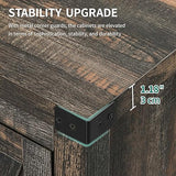 YITAHOME Farmhouse Sideboard Buffet Cabinet with Storage with 4 Doors, 55'' Large Kitchen Storage Cabinet, Wood Coffee Bar Cabinet with Adjustable Shelf for Kitchen, Living Room, Dark Oak YITAHOME