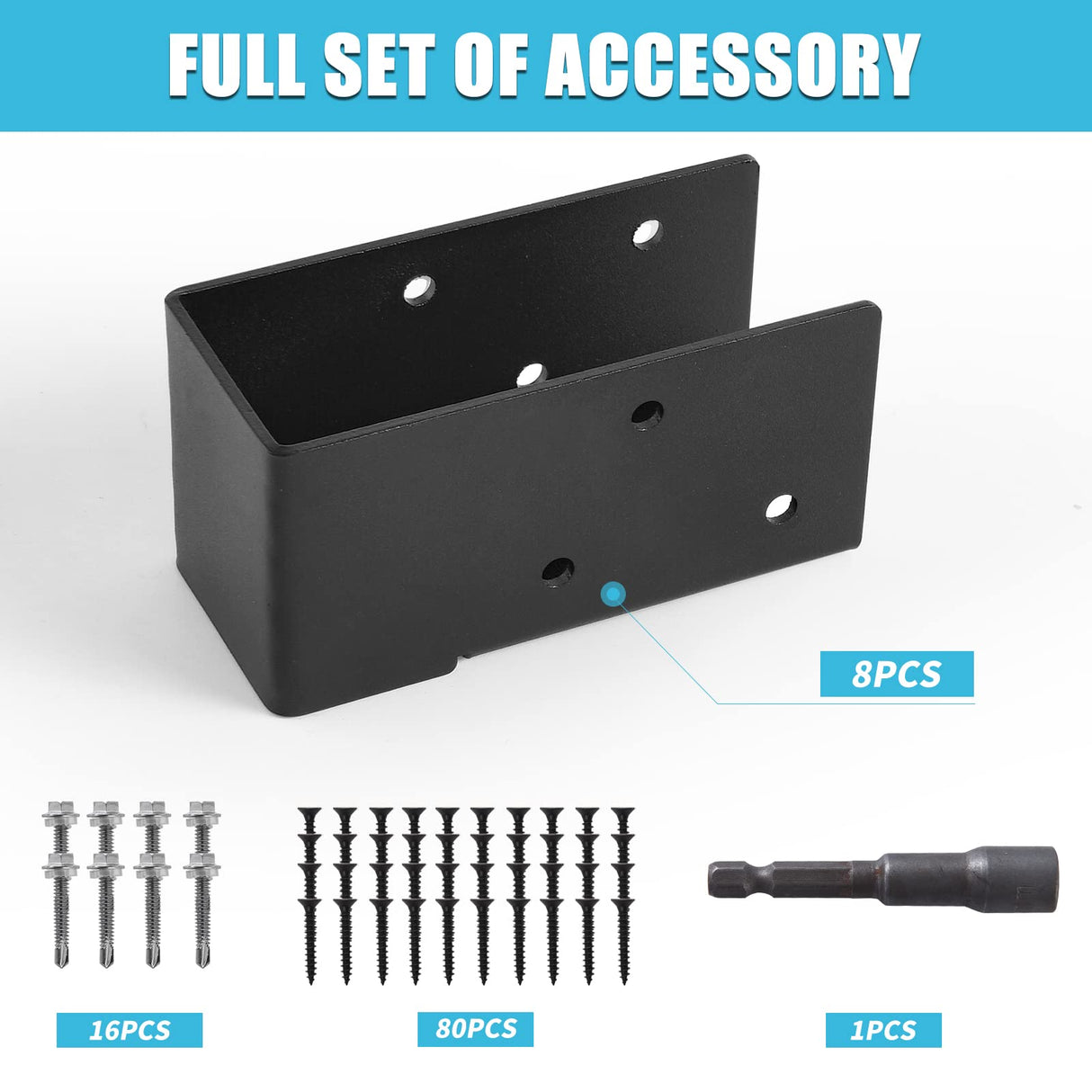 Nrspp Concealed Joist Hangers, 8 Pcs of 2"x4"Outdoor Concealed-Flange，Q235 Steel Plate Powder-Coated Concealed Joist Steel Bracket for 2"x4" Beam Swing Nrspp