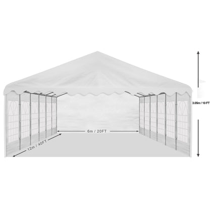 AMERICAN PHOENIX Party Tent 40x20 Heavy Duty Large White Roof Commercial Fair Car Shelter Wedding Events Canopy Tent (40x20)