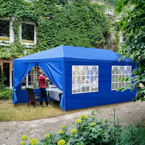 Outvita Outdoor Party Tent, Patio Canopy Tent Gazebo with Removable Sidewalls Instant Event Tent for Cater Events Wedding Birthday Pavilion Beach BBQ(10'x20') Outvita