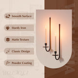 Metal Wall Candle Sconce Holder Set of 2 Wall Mount Candle Holder Pillar Holder Black Modern Wall Candle Sconces Hanging for Living Room Farmhouse Fireplace Wedding WOLAOJA