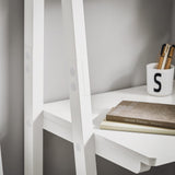 Haotian SoBuy Ladder Shelf Desk, Bookcase, Book Shelf, Leaning Desk with Shelves, Wall Shelf, White FRG60-W SoBuy