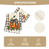 Artoid Mode Pumpkin Bow Buffalo Plaid Fall Table Runner,Seasonal Autumn Kitchen Dining Table Decoration for Home Party Decor 13x72 Inch Artoid Mode