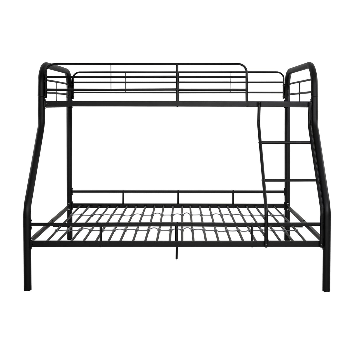 Hollywood Bunk Beds Twin Over Full Size, Heavy Duty Metal Bunk Bed with Safety Guardrails, Angled Ladder, Underbed Storage, 800LBs capacity - for Kids and Teens, Twin over Full Bunk Bed, Black Naomi Home