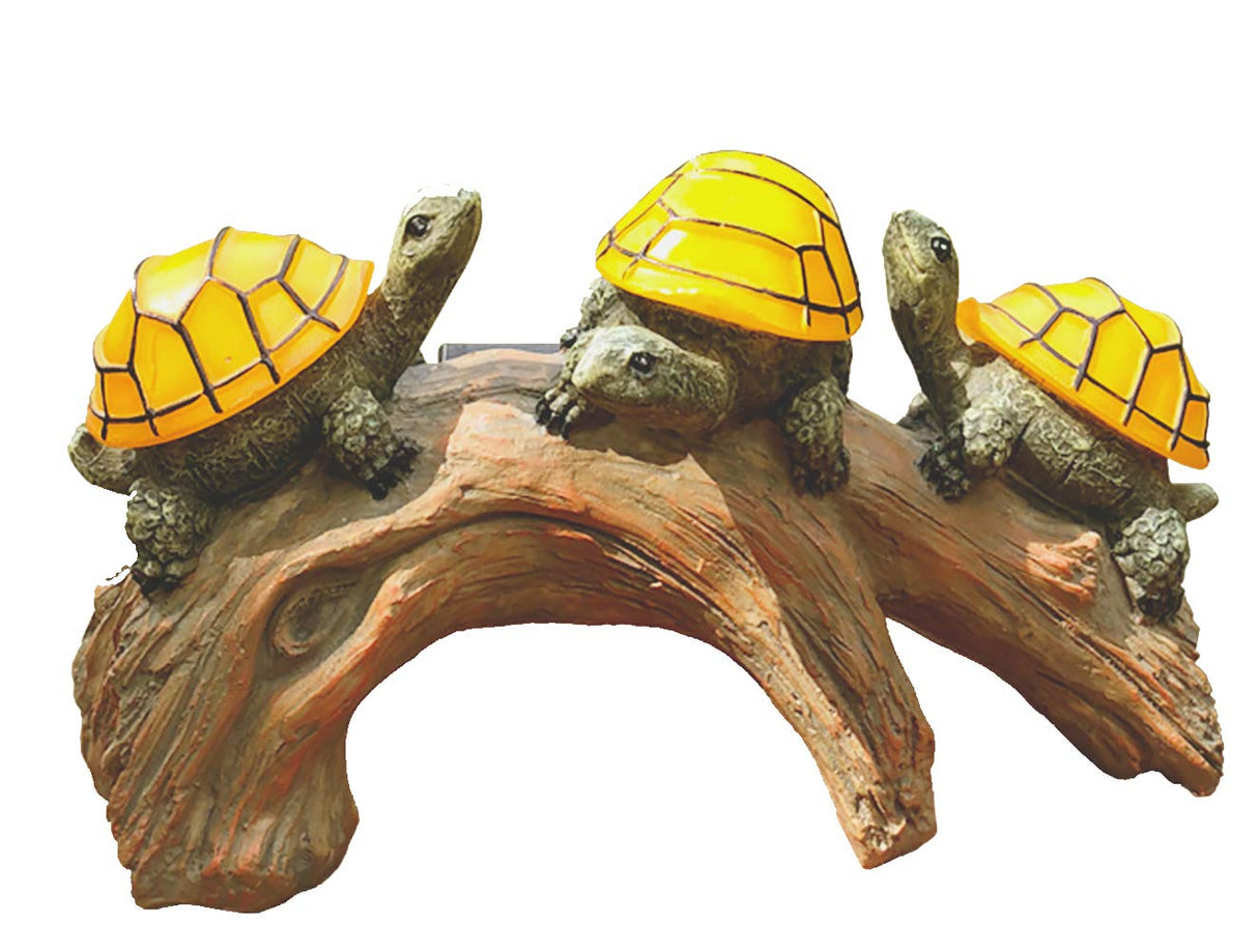 TIBLEN Solar Powered Turtles on Log Outdoor Decor - LED Garden Light, Outdoor Statues, Gifts for Mom, Grandma, Birthday - Turtle Solar Light for Outdoors TIBLEN