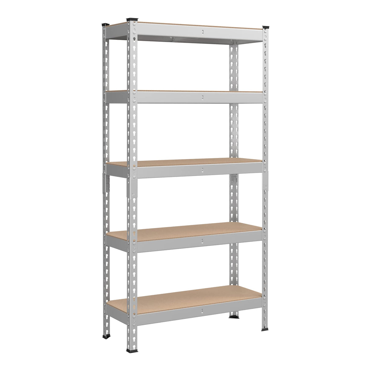 SONGMICS 5-Tier Storage Shelves, Load 2310 lb, Garage Storage, Boltless Assembly, Adjustable Shelving Unit, 11.8 x 29.5 x 59.1 Inches, for Study Shed Basement, Silver and Natural Beige UGLR300E01 SONGMICS