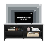 Gyger TV Stand for 65 inch TV with Storage,Modern TV Entertainment Center for Bedroom,TV Media Console Table with 4 Open Storage Shelve,55 inch Wood TV Cabinet Black Gyger