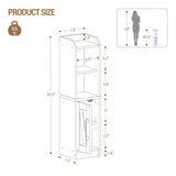 Hzuaneri Bathroom Storage Cabinet, Small Farmhouse Corner Floor Cabinet with Door and Shelves, Narrow Toilet Paper Holder Stand, Bathroom Organizer with Adjustable Shelf, for Small Spaces, White Hzuaneri