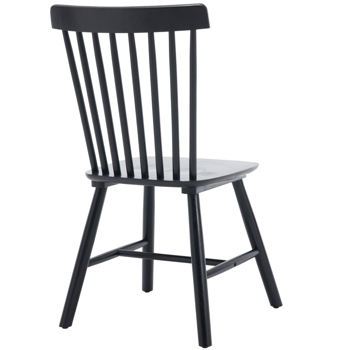 DM Furniture Dining Room Chairs Set of 6 Windsor Dining Chair with Spindle Back,Farmhouse Armless Side Chair,Solid Wood French Country Kitchen Chairs for Home/Patio/Restaurant, Black DM Furniture