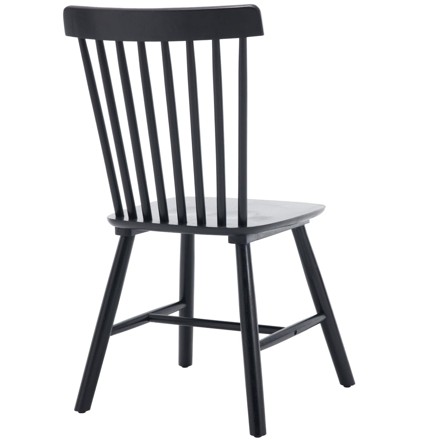 DM Furniture Dining Room Chairs Set of 6 Windsor Dining Chair with Spindle Back,Farmhouse Armless Side Chair,Solid Wood French Country Kitchen Chairs for Home/Patio/Restaurant, Black - WoodArtSupply