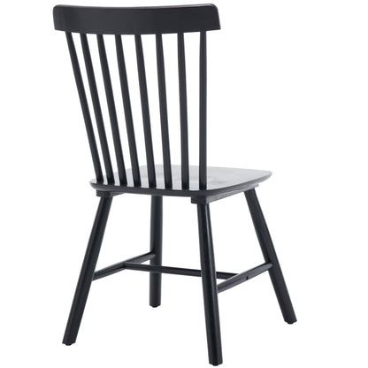 DM Furniture Dining Room Chairs Set of 6 Windsor Dining Chair with Spindle Back,Farmhouse Armless Side Chair,Solid Wood French Country Kitchen Chairs for Home/Patio/Restaurant, Black - WoodArtSupply