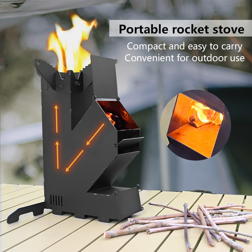 Rocket Stove Rocket Stove for Cooking Portable Wood Mini Burning Stove, Fire Camping Stove for Cooking backyard cooking Camping grill outdoor events BBQ Comes with storage bag GODSAX