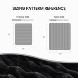Cozy Bliss Faux Fur Throw Blanket for Couch, Cozy Warm Plush Striped Blanket for Sofa Bedroom Living Room, 50 * 60 Inches Black Cozy Bliss