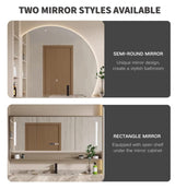 Bathroom Cabinet Vanity, 60" Bathroom Vanity with Sink, Floating Single Sink Vanity for Bathrooms, Solid Wood Luxury Vanities with Smart Anti-Fog Mirror Medicine Cabinet & Marble Countertop, (Gold) LUTHXAY