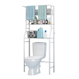 UDEAR 3-Tier Over The Toilet Rack,Bathroom Shelf Space Saver,Corner Stand Storage Organizer Accessories,The Washing Machine,with Hanging Rod,Tower Shelf,White UDEAR