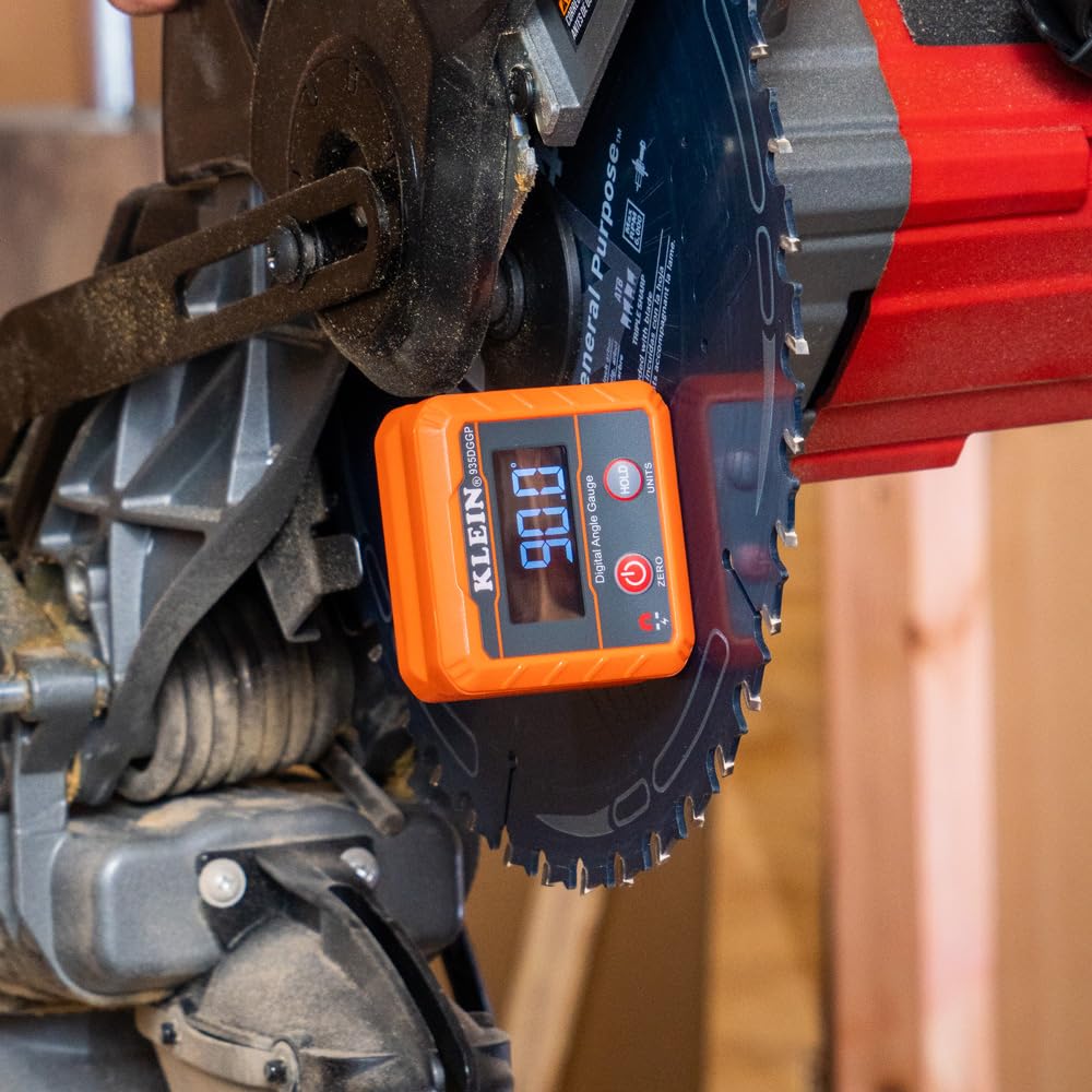 Klein Tools 935DGGP Angle Finder, Digital Gauge with Strong Magnetic Base, Converts Between Degrees, Percent Grade, in/Ft, mm/m Klein Tools