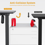 VVENACE 55 Inch Electric Standing Desk Adjustable Height with Wheels,Sit Stand Up Desk,Home Office Desk,Computer Workstation Desk,Gaming Desk,Rolling Desk,Work Desk (Spliced Desktop,Black) VVENACE