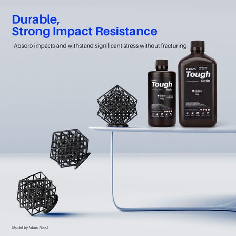 ELEGOO Tough Resin 3D Printer Resin with High Hardness, Low Viscosity, Low Shrinkage, Compatible with MSLA/LCD/DLP 3D Printers, Black 1000g ELEGOO