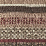 Madison Park Quilt Set Luxurious Jacquard Stripes Design - All Season, Coverlet Bedspread Lightweight Bedding Layer, Shams, Decorative Pillow, Full/Queen(90"x90"), Floral Red 5 Piece Madison Park