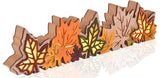 GHOSTMAGIC Lighted Fall Maple Leaves Signs Table Centerpieces Thanksgiving Wooden Block Sign Decorations 3D Wood Autumn Harvest Farmhouse Decor with Led Lights for Home Desk Office Party (Fall Leaves) GHOSTMAGIC