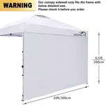 Hisinly Canopy Sidewalls 10 * 10 ft, 3PCS Sunwalls with 210D Oxford Cloth, UV Protection and Waterproof, Suits Pop-up Tent/Instant Canopy/Commercial Canopy, White (Sidewall Only) Hisinly