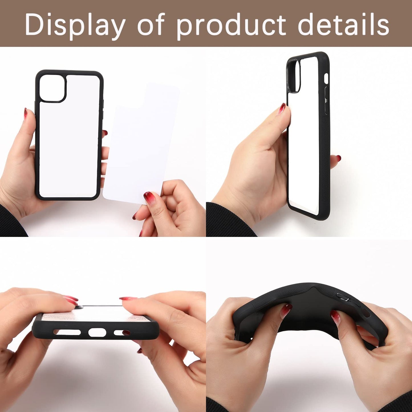 OKBA 10 PCS Sublimation Blank Phone Case for iPhone 14 Pro Max 6.7 Inch,Matte Black Soft Rubber Protective Shockproof Blanks Case