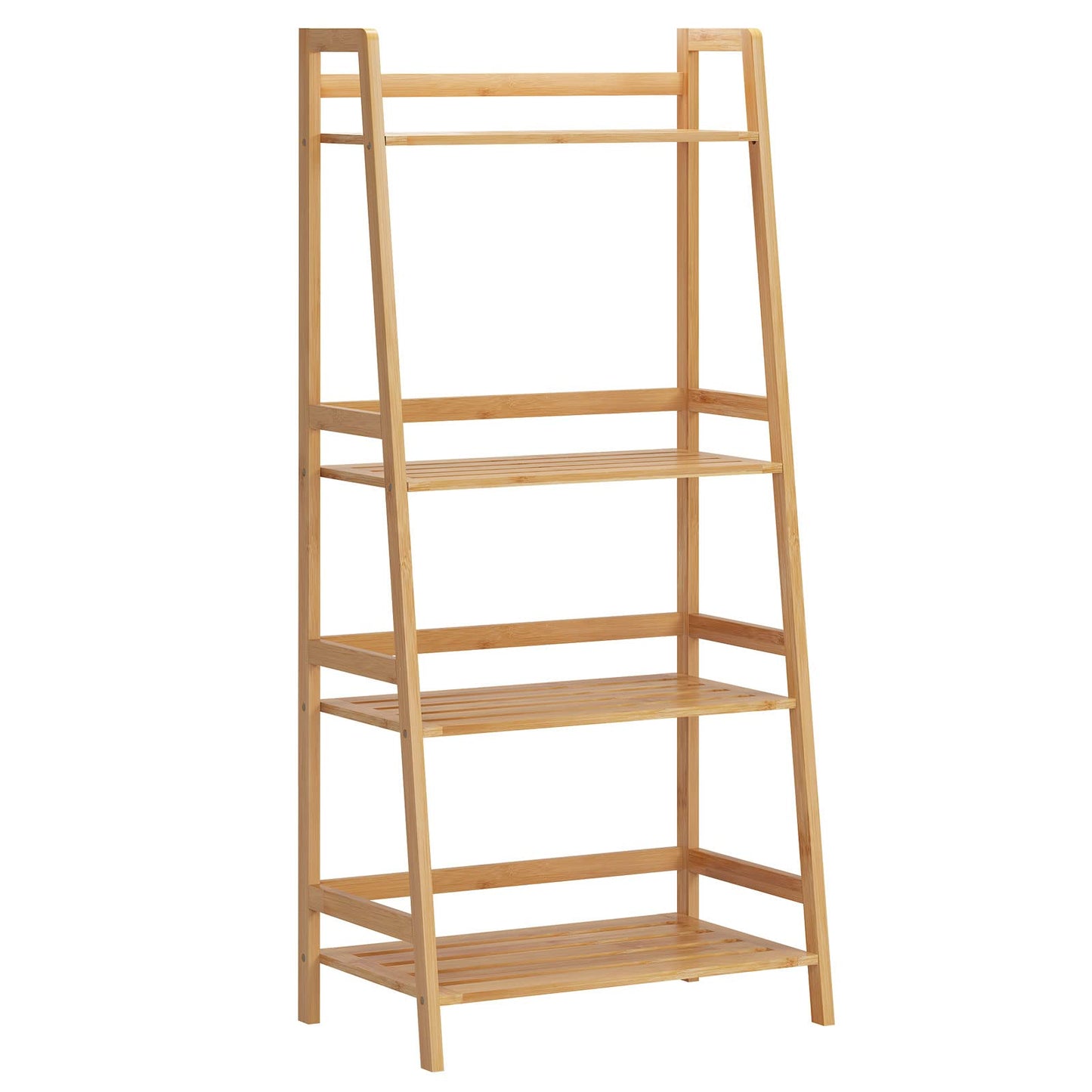 SogesHome Bamboo 4 Tier Bookcase, Multi-Functional Book Shelf Storage Rack, Plants Stand Display Shelf, Natural Color