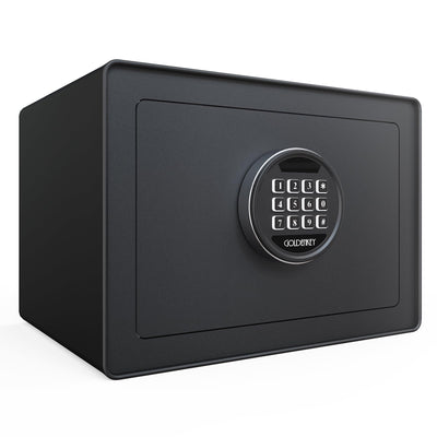 Goldenkey Digital Security Safe and Lock Box,Small Safe box for Money, Keypad Lock,Perfect for Home Office Hotel Business Jewelry Gun Use Storage, 0.77 Cu.Ft./ Black