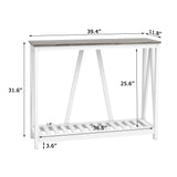 UYIHOME Farmhouse Entryway Console Table, 39.3inch Sofa Table Behind The Couch, Narrow Entryway Table for Hallway, Living Room, Foyer, Oak Grey UYIHOME