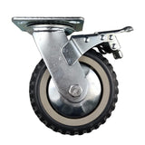 KUNMIN Set of 4 Heavy Duty Casters, 6 inch Polyurethane Ball Bearing Heavy Duty Castor, 2 Fixed Wheels & 2 Lockable Wheels, 6 inch Casters Wheel KUANMIN