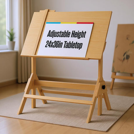 Houseables Portable Drafting Table, Artist Table, Drafting Desk, Artist Desk, Architect, Painting, Blueprint, Blue Print, Plan, Drawing, Art, Architectural, Adults, Dibujo, Wood, Adjustable, 36" x 24" Houseables