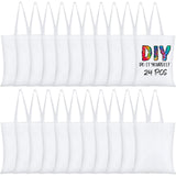 Sanwuta 24 Pcs Sublimation Blanks Polyester Tote Bags 15.8 x 12 Inch Sublimation White Polyester Tote Bags for Valentine's Day Party DIY Tie Dyed Souvenir Event Gifts Sanwuta