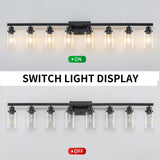 DIKAIDA 8 Light Bathroom Vanity Lights Over Mirror, 52inch Black Vanity Lights Fixtures Matte Black Modern Vanity Lights Black Bathroom Wall Lighting for Mirror Bedroom,Living Room DIKAIDA