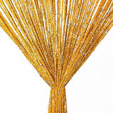 Atsweetlife Door String Curtain Doorway Beads Curtains,Hanging Room Divider Beaded Decor Hippie Glitter Fringe Panel Closet Window Doors Sequin Sheer Boho Doors Tassel (Gold) Atsweetlife