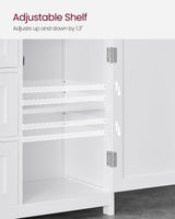 VASAGLE Floor Storage Cabinet, Freestanding Storage Unit with 3 Drawers, Adjustable Shelf, 11.8 x 23.6 x 31.5 Inches, for Living Room, Bathroom, Entryway, White UBBC542P31V1 VASAGLE