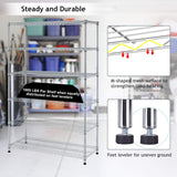 Storage Shelves Wire Shelving Unit Garage Shelving with Wheels Heavy Duty NSF Height Adjustable Steel Commercial Grade Metal Shelving with Castors, 6000 Weight Capacity, for Kitchen Basement Pantry Dkeli